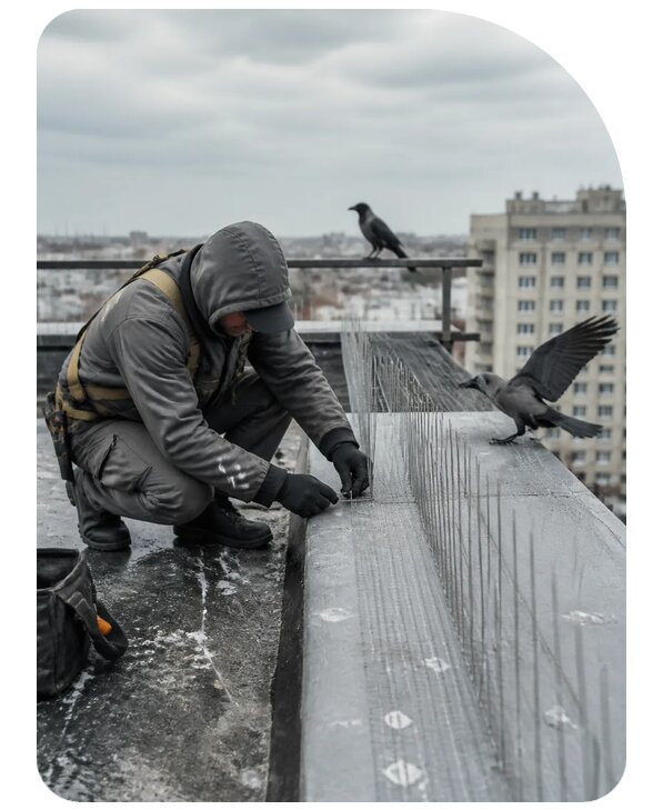 Защита от ворон под ключ в Усинске по цене от 5119 р. | Сенат-Снс